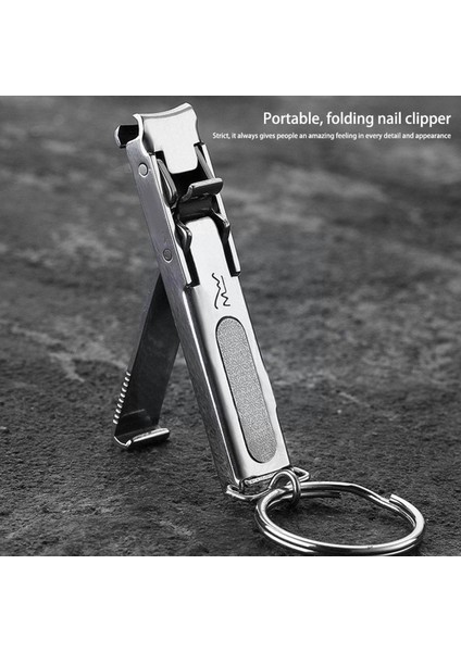 Çelik Katlanır Tırnak Makası Anahtarlık ile Tırnak Dosya Tırnak Manikür Araçları Aracı Pedikür Tırnak Sanat N8O0 (Yurt Dışından)