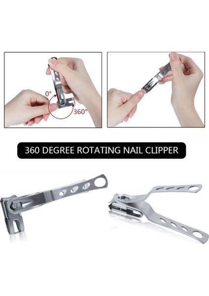 Dighealth Profesyonel Paslanmaz Çelik Tırnak Makası Büyük 360 Derece Dönen Tırnak Kesici Giyotin Parmak Ayak Manikür Aracı (Yurt Dışından) fırsatları