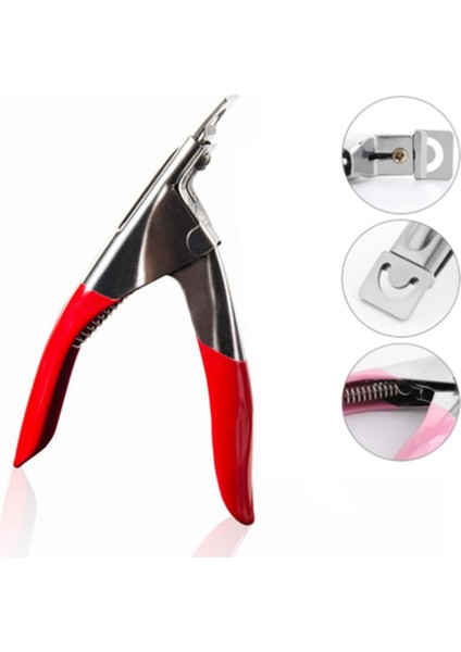 Adet Profesyonel Tırnak Sanat Kesme Makinesi (Pembe/kırmızı) Tırnak Giyotin U Şeklinde Akrilik/uv Jel/yanlış Ipuçları Paslanmaz Çelik Tırnak Sanat Araçları@-@45 (Yurt Dışından)