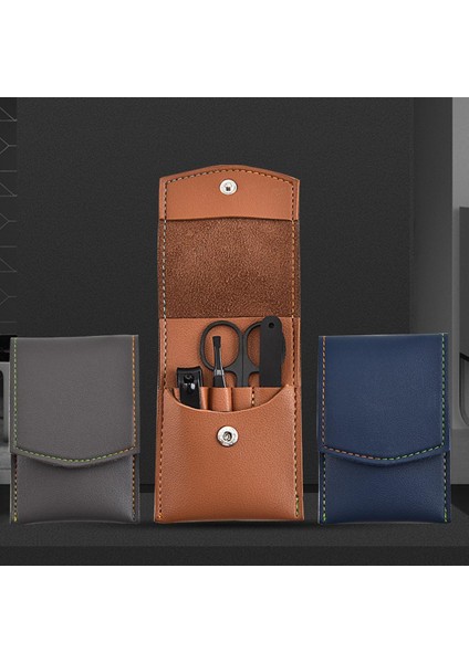 4 Adet/takım Çok Fonksiyonlu Tırnak Makası Seti Paslanmaz Çelik Siyah Pedikür Makas Cımbız Manikür Seti Seti Tırnak Sanat Araçları Çanta ile (Yurt Dışından)