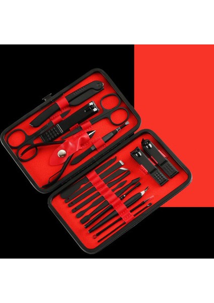 Siyah Tırnak Makası 7 Parçalı Set Güzellik Manikür Paslanmaz Çelik Aletler Manikür Pedikür Makas Tırnak Makası Tam Paket (Yurt Dışından)