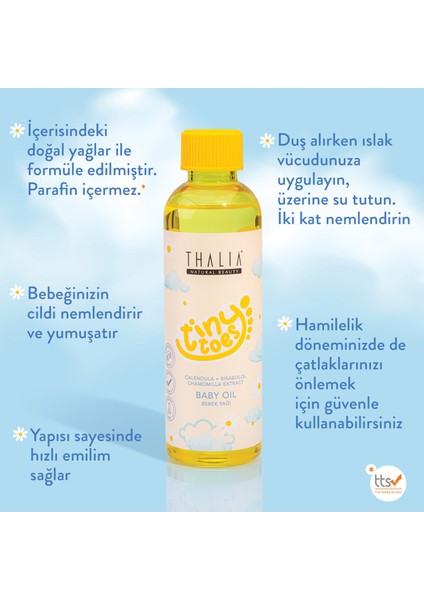 Calendula & Papatya Özlü Nemlendiricili Bebe Yağı 200ML