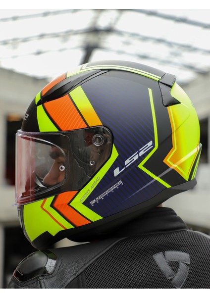 Rapıd 2 Extra Mat Neon Sarı-Navy Mavi Kask