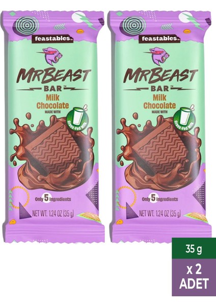 Mr Beast Sütlü Çikolata Atıştırmalık Bar 35 gr x 2 Adet