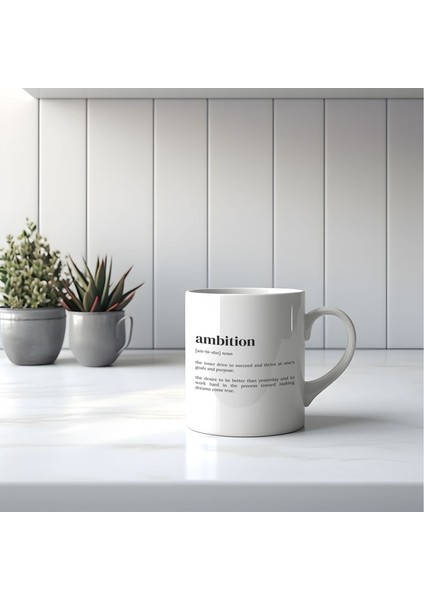 Ambition Kahve Kupa, Kahve Kupa, Motivasyon Alıntı, Komik Çift Ingilizce Kupa