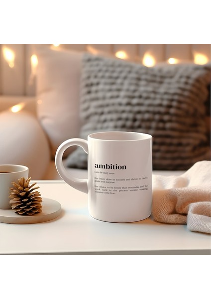 Ambition Kahve Kupa, Kahve Kupa, Motivasyon Alıntı, Komik Çift Ingilizce Kupa
