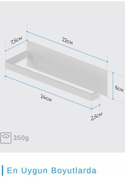 Yapışkanlı Metal Kağıt Havlu Peçetelik - Yapışkanlı Demir Askılık - Havluluk Banyo Askısı