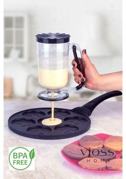 Hamur Dağıtıcı Pratik Krep Pancake Muffin Kolay Akıtma Kabı