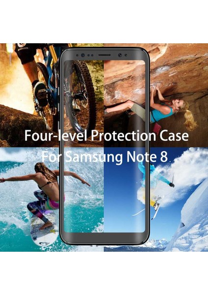 Samsung Galaxy Note 8 Kılıf Su ve Toz Geçirmez 360° Tam Koruma Shockproof Kapak