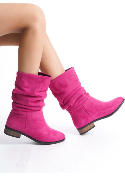 Kadın Körüklü Günlük Bot UN001-0124/FUŞYA Süet/39