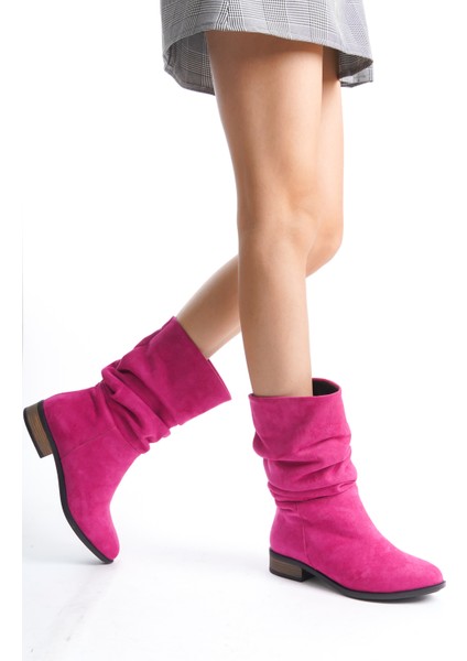 Kadın Körüklü Günlük Bot UN001-0124/FUŞYA Süet/39 modelleri