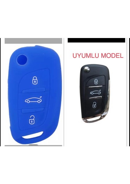 Citroen C4 C5 C-Quatre Uyumlu Silikon Anahtar Koruma Kılıfı