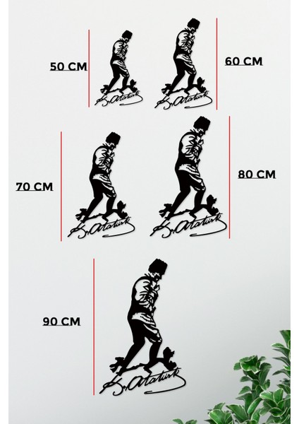 Gowpenart Dizayn Atatürk Kocatepe'de Imzalı Dekoratif Siyah Metal Duvar Tablosu 1,5 mm Kalınlık