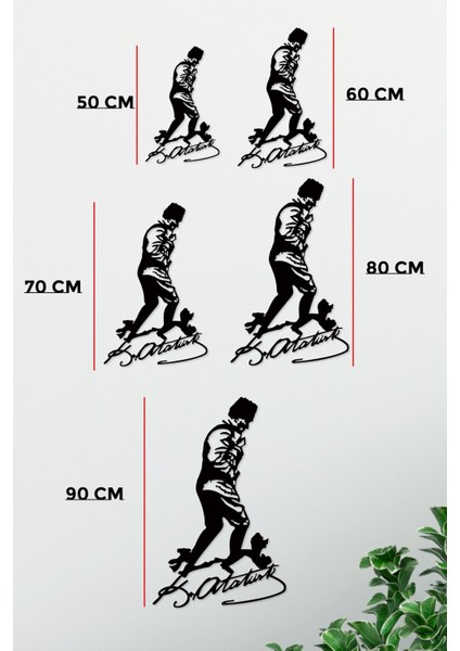 Atatürk Kocatepe'de Imzalı Dekoratif Siyah Metal Duvar Tablosu 1,5 mm Kalınlık fiyatları