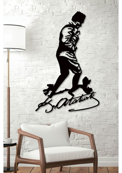 Atatürk Kocatepe'de Imzalı Dekoratif Siyah Metal Duvar Tablosu 1,5 mm Kalınlık indirimleri