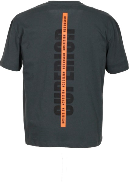 Erkek Oversize Tişört Antrasit Sırt Baskılı Bisiklet Yaka Pamuk Slim Fit Baskılı T-Shirt Ncs Jeans 1190 fiyatları