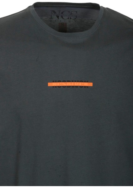 Erkek Oversize Tişört Antrasit Sırt Baskılı Bisiklet Yaka Pamuk Slim Fit Baskılı T-Shirt Ncs Jeans 1190 indirimleri