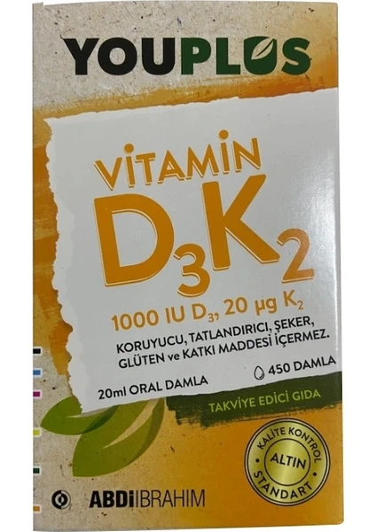 Vitamin D3K2 1000 IU 20 ML Oral Damla - Abdi İbrahim