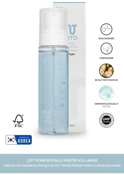 Byeolee Muto Trüf ve Mangosteen Özlü  Niacinamide Tonlayıcı Mist Sprey 80ML