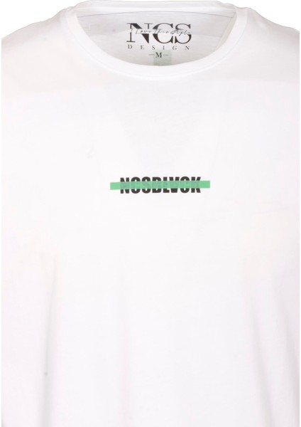 Erkek Oversize Tişört Beyaz Sırt Baskılı Bisiklet Yaka Pamuk Slim Fit Baskılı T-Shirt Ncs Jeans 1190 fırsatları