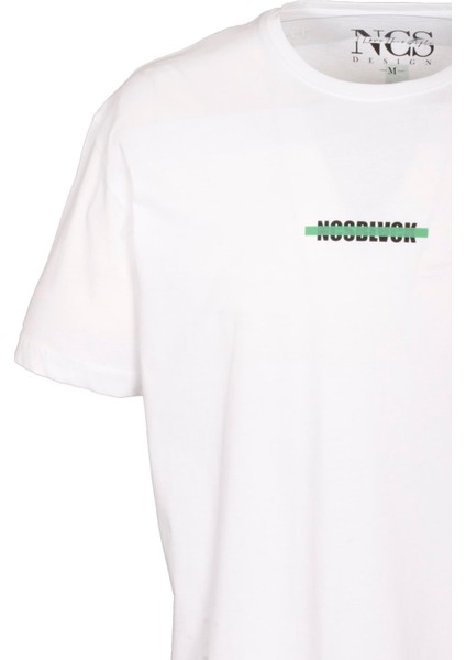 Erkek Oversize Tişört Beyaz Sırt Baskılı Bisiklet Yaka Pamuk Slim Fit Baskılı T-Shirt Ncs Jeans 1190 indirimleri