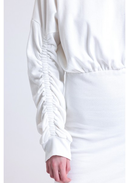 Muub's Maya Kol Lastik Detaylı 3 Iplik Şardonlu Bel Lastikli Vatkalı Sweat Elbise Hb fiyatları