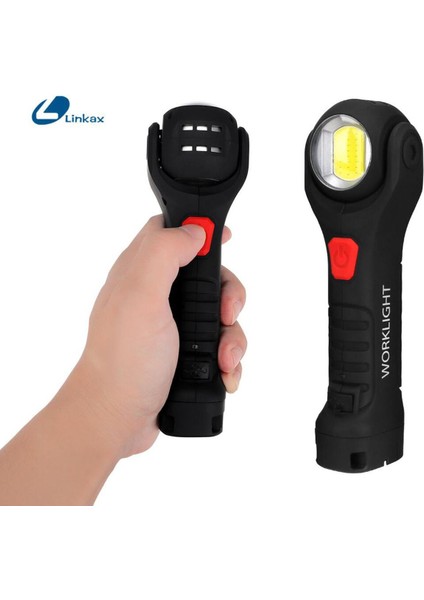 Taşınabilir Xpe + LED El Feneri 360 Derece Dönen Lamba Kafa Torch Şarj Edilebilir Çalışma Işığı Fener 7 Modu Lamba Cep Işığı (Yurt Dışından)