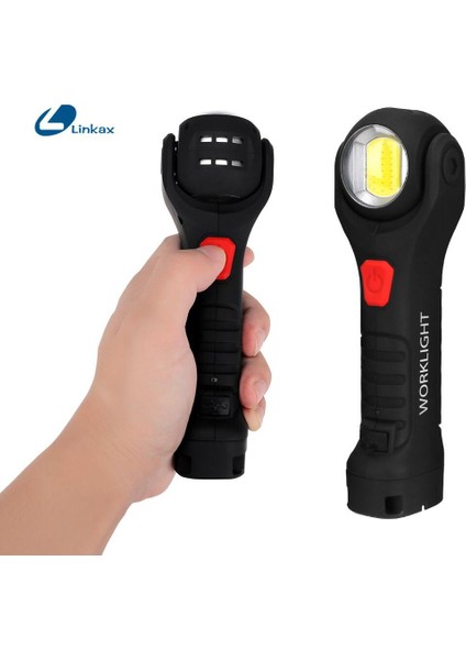 Taşınabilir Xpe + LED El Feneri 360 Derece Dönen Lamba Kafa Torch Şarj Edilebilir Çalışma Işığı Fener 7 Modu Lamba Cep Işığı (Yurt Dışından)
