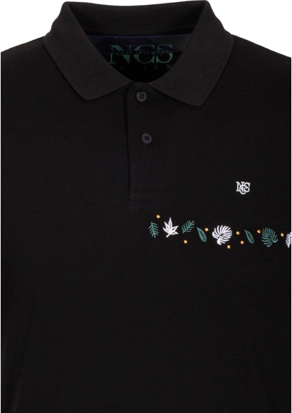 Erkek Polo Yaka Tişört Siyah Pamuk Slim Fit Ribanalı Kol Nakışlı T-Shirt Ncs Jeans 1169 fiyatları