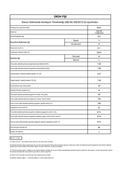 Kmx 80 8 kg A++ Enerjili Isı Pompalı Kurutma Makinası