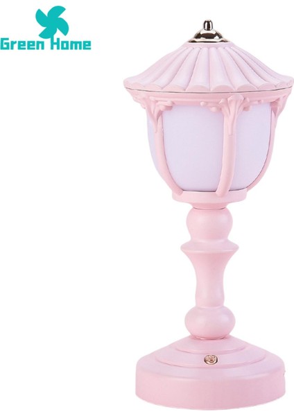 Yeşil Ev LED Işık Göz Kamaştırmayan Nostaljik Retro USB Şarj Başucu Lambası Prop (Yurt Dışından)