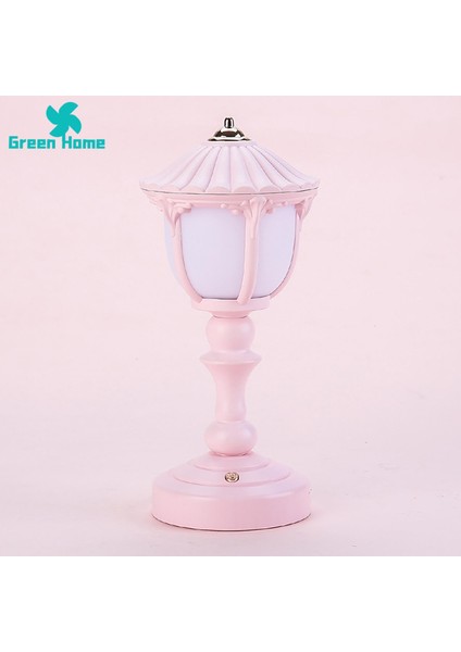 Yeşil Ev LED Işık Göz Kamaştırmayan Nostaljik Retro USB Şarj Başucu Lambası Prop (Yurt Dışından)