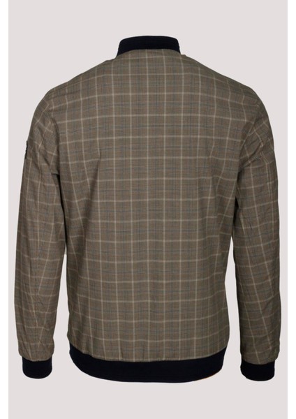 Erkek Camel Bomber Ceket Keten Karışım Slim Fit Ekose Kare Desenli Ribana Ince Astar Ceket Ncs Jeans 4984 modelleri