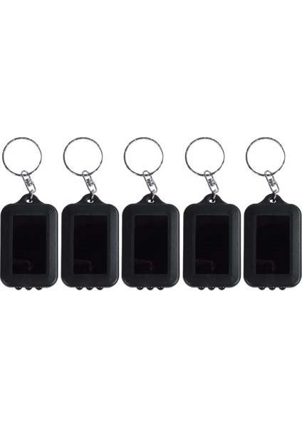 5x Acil Durum 3 LED Torch El Feneri Anahtarlık Güneş Enerjisi Güç Anahtarlık Lamba Işığı (Siyah) - Siyah (Yurt Dışından)