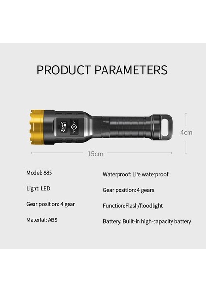 600 Mah Süper Parlak El Feneri Su Geçirmez Spot USB Cob El Feneri Cob Açık Balıkçılık Kamp Için Taşınabilir Çalışma Işığı (Yurt Dışından)
