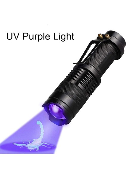 LED Uv 395NM El Feneri Torch Işık Ultra Viole Işık Mor Işık Uv Lamba Aa Pil Marker Checker Algılama (Yurt Dışından)