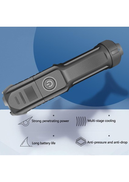 El Fenerleri Güçlü Işık Şarj Edilebilir Zoom Süper Parlak Çalışma Işığı Ev Açık Taşınabilir LED Gece Flaş Işığı (Yurt Dışından)