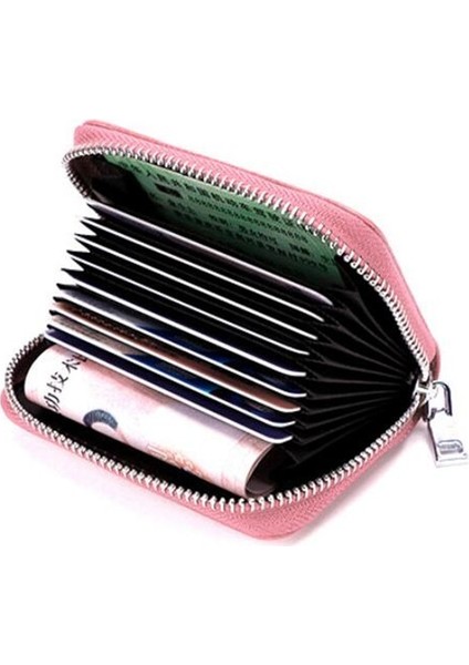 1 Adet Erkek Kartvizitlik Hakiki Deri Kredi Kartı Tutucu Kadın Fermuarlı Cebi Unisex Kart Durumda Fermuarlı Bozuk Para Cüzdanı Cüzdan (Yurt Dışından)