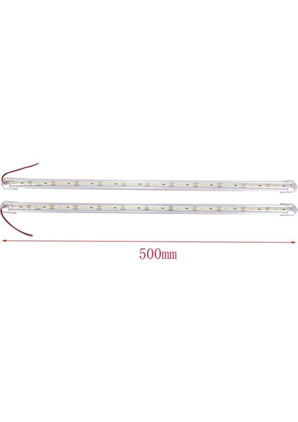 10 Adet Alüminyum Alaşımlı Sert LED Şerit Çubuk Işık Su Geçirmez 12V 50CM Beyaz (Yurt Dışından)