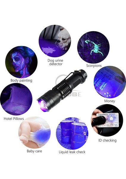Outtobe Uv Işığı 395NM LED Siyah Işık Ahşap Lamba Teleskopik Odaklama Uv Işık Köpek Idrarı Için Taşınabilir El Feneri Evcil Hayvan Leke Akrep Nakit Para Takı Testi (Yurt Dışından) fiyatları