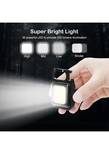 Jvgood Mini LED Işık Çalışma Işığı Taşınabilir Cep Lambası Anahtarlıklar USB Şarj Edilebilir Küçük Işık Tirbuşon Su Geçirmez Kamp Fener Sihirli 3 Modu (Yurt Dışından)