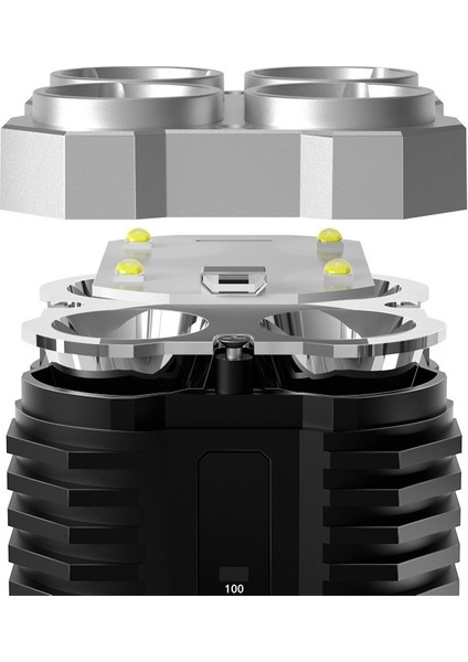 Abs Plastik 4 Aydınlatma Işığı 4 LED Cob El Feneri Mini Taşınabilir El Feneri USB Şarj Edilebilir Cob Çalışma Işığı (Yurt Dışından)