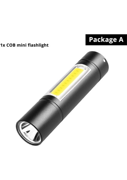 USB Şarj Edilebilir El Feneri 3 Aydınlatma Modu Cob + Xpe LED Mini El Feneri Su Geçirmez Taşınabilir Kamp, Bisiklet, Iş Vb. Için Kullanılır (Yurt Dışından)