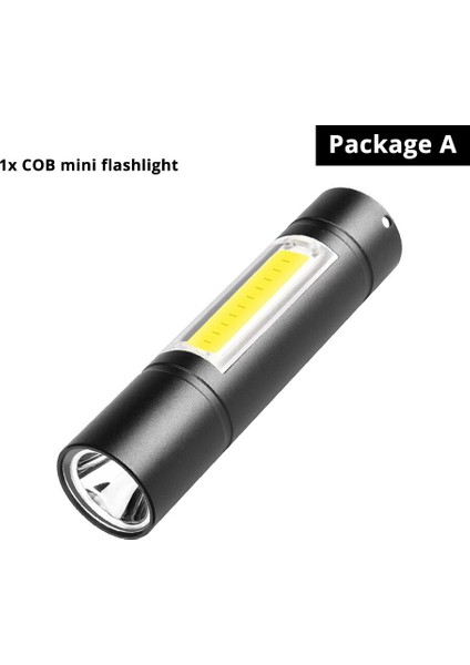 USB Şarj Edilebilir El Feneri 3 Aydınlatma Modu Cob + Xpe LED Mini El Feneri Su Geçirmez Taşınabilir Kamp, Bisiklet, Iş Vb. Için Kullanılır (Yurt Dışından)