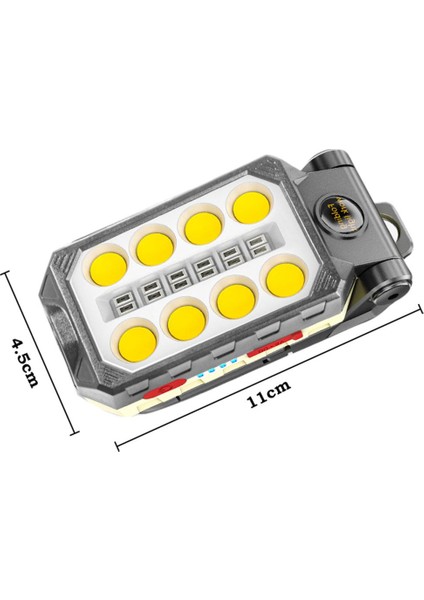 Yeni Cob Çalışma Işığı LED El Feneri USB Şarj Edilebilir Su Geçirmez Kamp Fener Dere (Yurt Dışından)