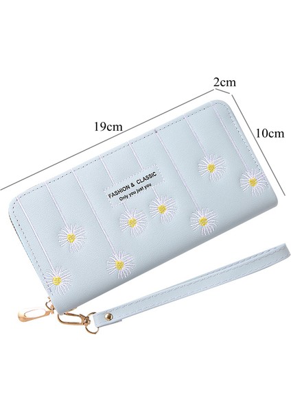 Işlemeli Uzun Kadın Cüzdan Moda Büyük Kapasiteli Kadın Fermuar Bozuk Para Cüzdanı Bileklik Debriyaj Para Çanta Klipsi Kart Tutucu Kılıf (Yurt Dışından) indirimleri