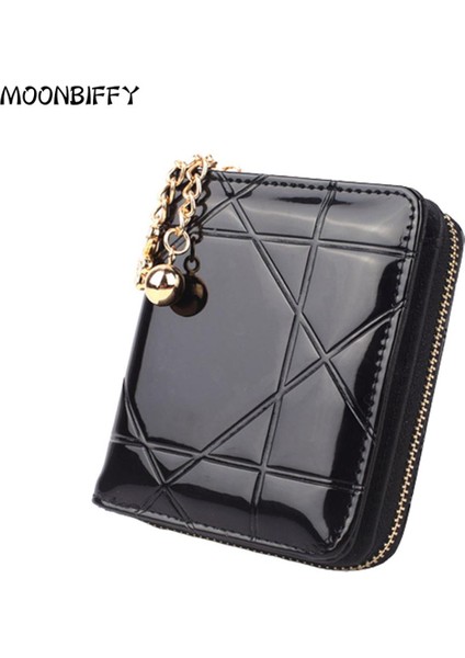 Yeni Bozuk Para Cüzdanı Kısa 3 Katlanır Küçük Cüzdan Kadın Kredi Kartı Tutucu Kılıf Bayan Patent Deri Kılıf Para Çantası Carteras Para Mujer (Yurt Dışından)