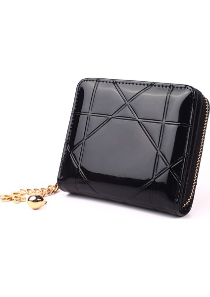 Yeni Bozuk Para Cüzdanı Kısa 3 Katlanır Küçük Cüzdan Kadın Kredi Kartı Tutucu Kılıf Bayan Patent Deri Kılıf Para Çantası Carteras Para Mujer (Yurt Dışından) modelleri