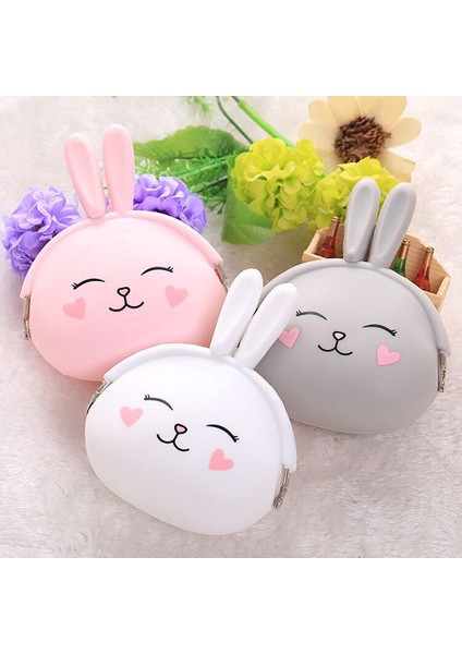 Yfashion Moda Sevimli Karikatür Tavşan Tasarım Bozuk Para Cüzdanı Fermuar Silikon Cüzdan Küçük Anahtar Kart Çantası (Yurt Dışından) fırsatları
