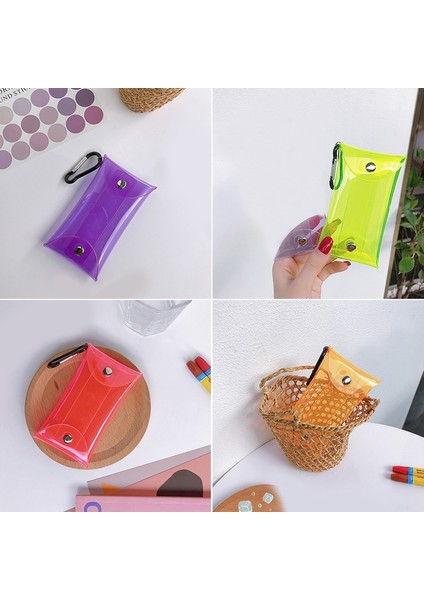 Şeffaf Pvc Çanta Anahtar Cüzdan Kılıf Zincir Halkalı Kese Kart Tutucu Anahtarlık Kadın Para Çantası Mini Ruj Saklama Çantası Bozuk Para Cüzdanı (Yurt Dışından) modelleri